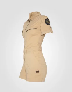 Combishort légère et badgée beige clair - BEIGE CLAIR