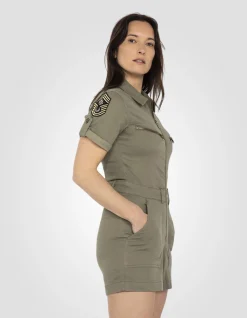 Combishort légère et badgée kaki clair - KAKI CLAIR