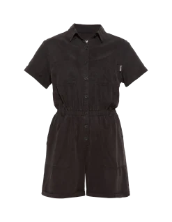 Combishort manches courtes légère noire en Tencel - NOIR