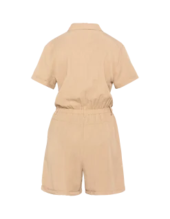 Combishort manches courtes légère beige en Tencel - BEIGE