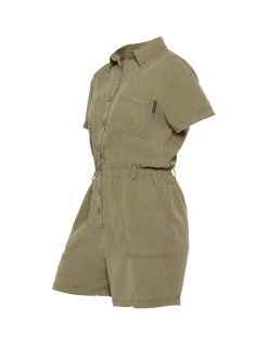 Combishort manches courtes légère kaki clair en Tencel - KAKI CLAIR
