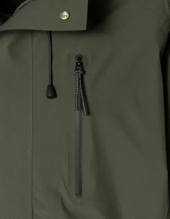 Coupe-vent kaki technique ultra-léger à capuche, coutures soudées - KAKI