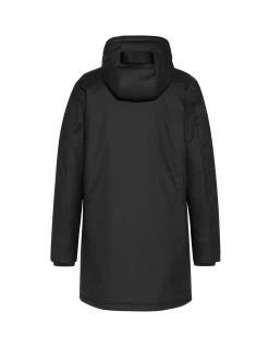 Coupe-vent long noir à capuche doublé sherpa - NOIR