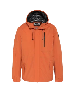 Coupe-vent orange foncé technique ultra-léger à capuche, coutures soudées - ORANGE FONCÉ