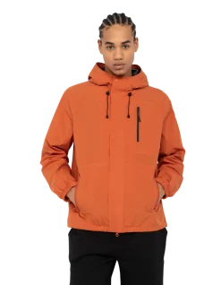 Coupe-vent orange foncé technique ultra-léger à capuche, coutures soudées - ORANGE FONCÉ