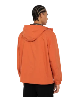 Coupe-vent orange foncé technique ultra-léger à capuche, coutures soudées - ORANGE FONCÉ