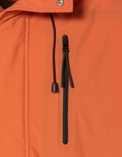 Coupe-vent orange foncé technique ultra-léger à capuche, coutures soudées - ORANGE FONCÉ