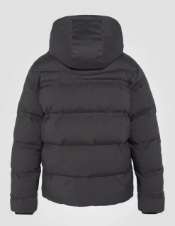 Doudoune anthracite à capuche sans couture, tissu mat - ANTHRACITE
