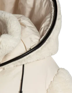Doudoune bi-matière à capuche - BLANC CASSÉ