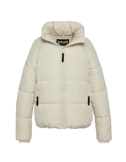 Doudoune blance cassé avec col en fausse fourrure amovible - BLANC CASSÉ