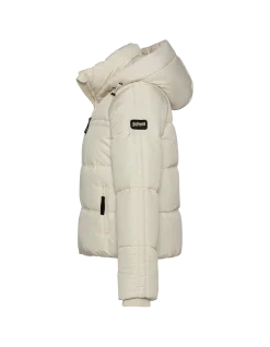 Doudoune blance cassé avec col en fausse fourrure amovible - BLANC CASSÉ