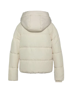 Doudoune blance cassé avec col en fausse fourrure amovible - BLANC CASSÉ