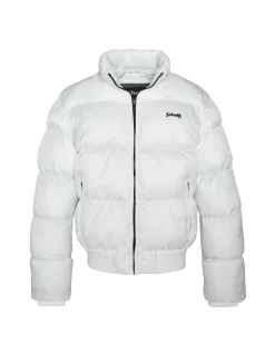 Doudoune blanche à capuche, coupe boxy - BLANC