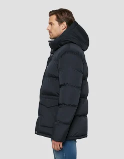Doudoune bleu marine avec col en fausse fourrure amovible - MARINE