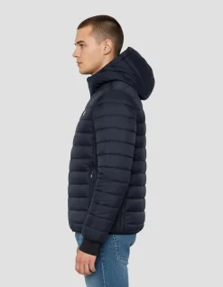 Doudoune bleu marine avec col en fausse fourrure amovible - MARINE
