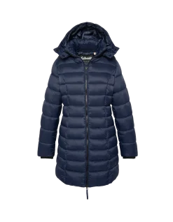 Doudoune bleu marine avec col en fausse fourrure amovible - MARINE