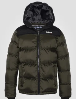 Doudoune à capuche kaki enfant - KAKI