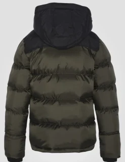 Doudoune à capuche kaki enfant - KAKI