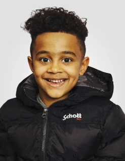 Doudoune à capuche noire enfant - NOIR