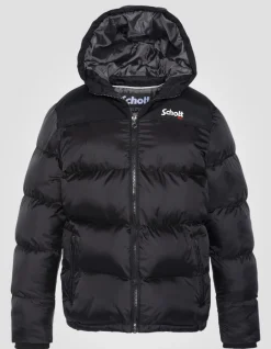 Doudoune à capuche noire enfant - NOIR