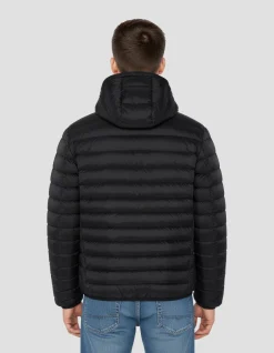 Doudoune à capuche noire ultra légère - NOIR