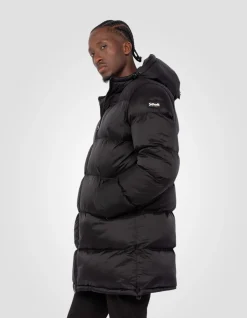 Doudoune longue noire à capuche - NOIR
