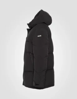 Doudoune longue noire à capuche - NOIR