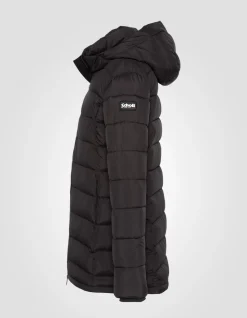 Doudoune longue noire à capuche - NOIR