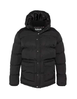 Doudoune noire avec col en fausse fourrure amovible - NOIR