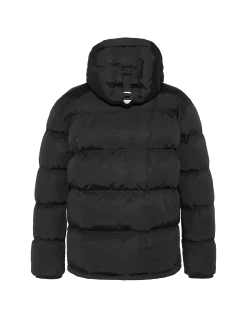 Doudoune noire avec col en fausse fourrure amovible - NOIR