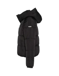 Doudoune noire avec col en fausse fourrure amovible - NOIR