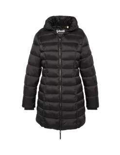 Doudoune noire avec col en fausse fourrure amovible - NOIR