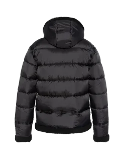 Doudoune noire à capuche esprit bombardier - NOIR