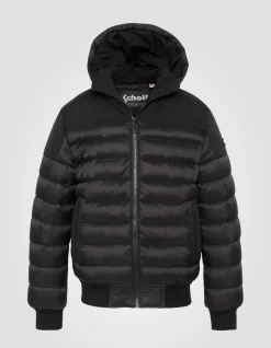 Doudoune noire à capuche - NOIR