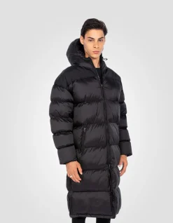 Doudoune noire extra longue à capuche - NOIR