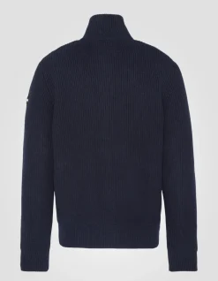 Gilet bleu marine en maille côtelée - MARINE