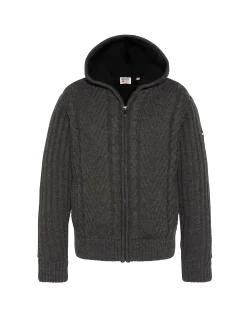 Gilet à capuche anthracite chiné doublé sherpa - ANTHRACITE CHINÉ