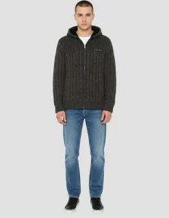 Gilet à capuche anthracite chiné doublé sherpa - ANTHRACITE CHINÉ