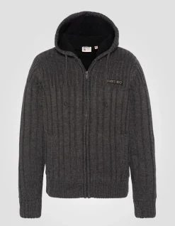 Gilet à capuche anthracite chiné doublé sherpa - ANTHRACITE CHINÉ