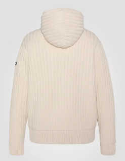 Gilet à capuche ivoire doublé sherpa - IVOIRE