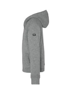 Gilet gris chiné à capuche doublé sherpa - GRIS CHINÉ