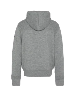 Gilet gris chiné à capuche doublé sherpa - GRIS CHINÉ