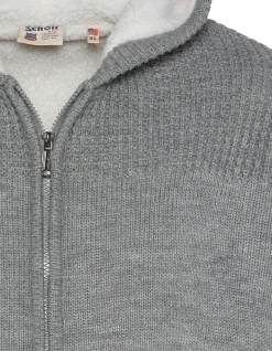 Gilet gris chiné à capuche doublé sherpa - GRIS CHINÉ