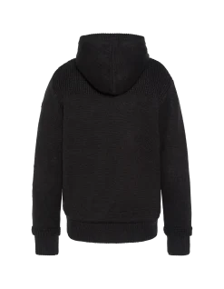 Gilet noir à capuche doublé sherpa - NOIR