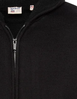 Gilet noir à capuche doublé sherpa - NOIR