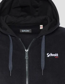 Gilet polaire bleu marine à capuche - MARINE