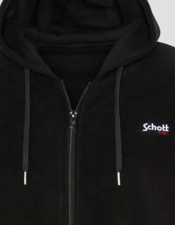 Gilet polaire noir à capuche - NOIR