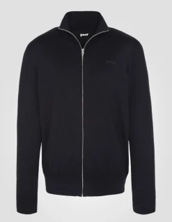 Gilet zippé noir en maille fine - NOIR