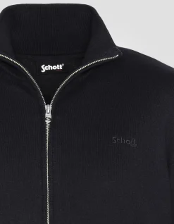 Gilet zippé noir en maille fine - NOIR