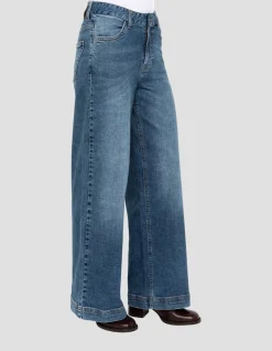 Jean droit bleu jambes larges - BLEU MOYEN